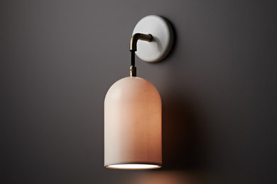 Cloche Wall Sconce, small, translucent porcelain