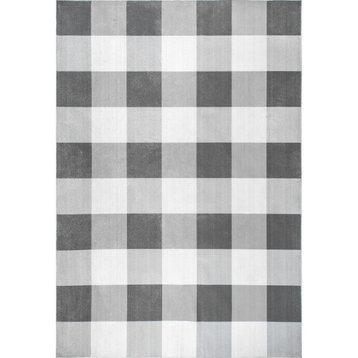 nuLOOM Ariadne Striped Washable Area Rug, Gray 5'x8'