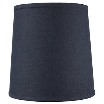10"x12"x12" Parchment Drum Lampshade, Textured Slate Blue