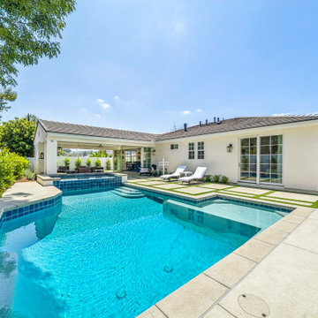 Backyard Pool with Spa and Outdoor Living Area