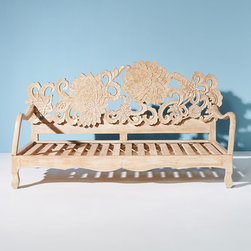Handcarved Lotus Indoor/Outdoor Daybed - Daybeds