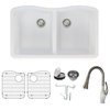 Aversa Granite 32" Undermount Kitchen Sink Kit, White
