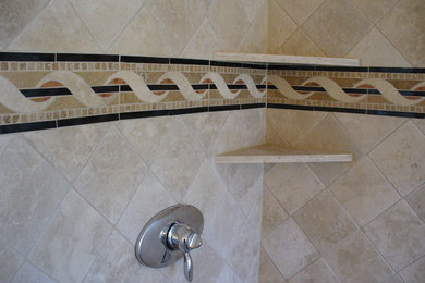 Inspiration for a corner shower remodel in Denver