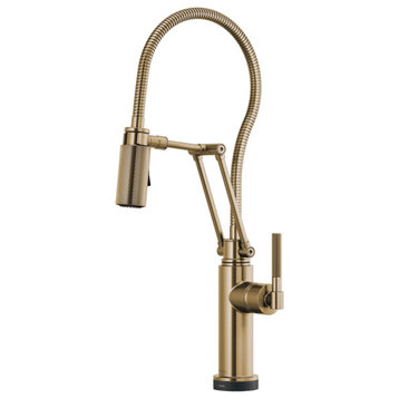 Litze 1.8 GPM Pre-Rinse Pull-Down Kitchen Faucet, Dual Jointed Articulating Arm