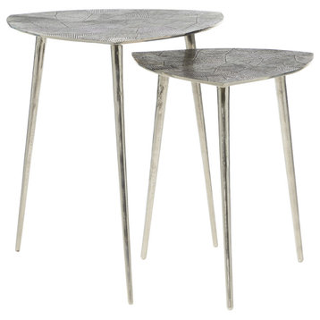 Contemporary Gray Aluminum Accent Table 46752