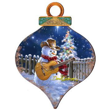 Guitar Snowman Smile Ornament Ball