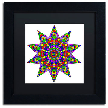 Ahrens 'Being Silly Mandala Colored', Black Frame, 11"x11", Black Matte