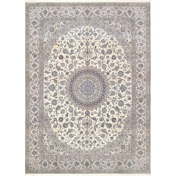 Pasargad AZ Collection Hand-Knotted Silk and Wool Area Rug, 8'8"x12'1"