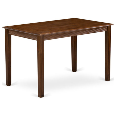 Table Walnut Rectangular Top Surface And Asian Wood 4 Legs Walnut Finish