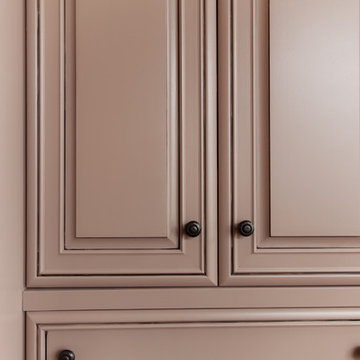 Pickled maple finish to grey with charcoal detailing
