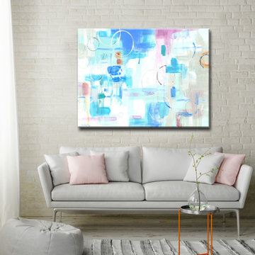 'Silver Circles' Ready2HangArt Canvas by Dana McMillan