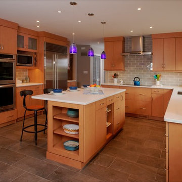 Maple contemporary  kitchen