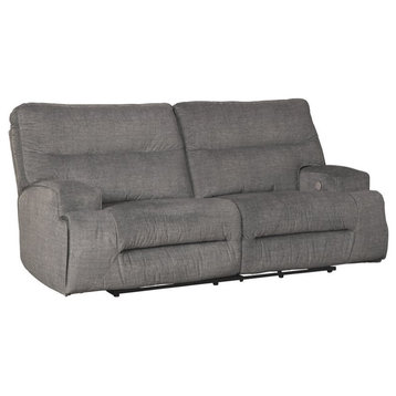 Signature Design by Ashley Coombs 2 Seat Power Reclining Sofa in Charcoal