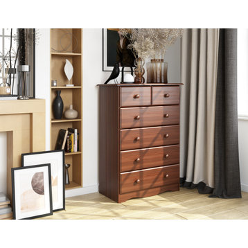 100% Solid Wood 4+2 or 6-Drawer Chest, Mocha