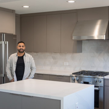 Saying goodbye to old cabinets and hello to a brand new kitchen.
