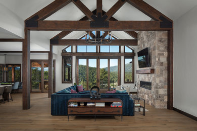 Example of a mountain style living room design in Phoenix