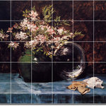 Picture-Tiles.com - William Chase Flowers Painting Ceramic Tile Mural #273, 72"x60" - Mural Title: Azaleas