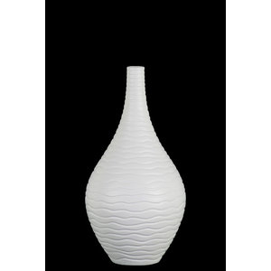 IMPULSE Nordic Vase Medium White by ribbed pattern 3713-1 -Ceramic Vase Matte lacquered finish