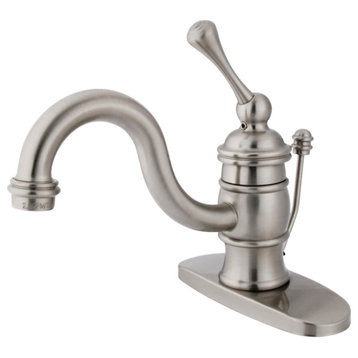 Kingston Brass Single-Handle Bathroom Faucet With Pop-Up Drain, Brushed Nickel