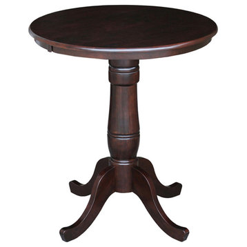 Round Top Pedestal Table, Rich Mocha, 30" Round