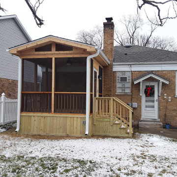 Cute Screen Porch with Cathedral Ceiling & Gable Roof in LaGrange Park, IL