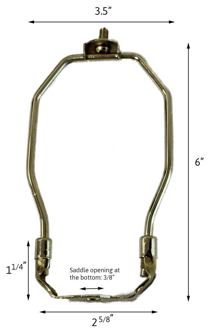 6" Polished Brass Heavy Duty Harp Fitter For Lamp Shades - Traditional ...