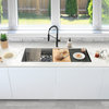39"x19" Stainless Steel Single Bowl Undermount Workstation Kitchen Sink