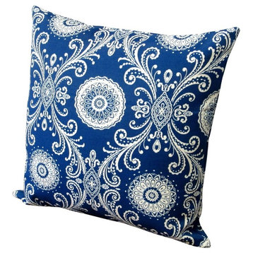 Outdoor 18" Reflective Indigo Blue Throw Pillows, Set Of 2, Pillow Cover Without