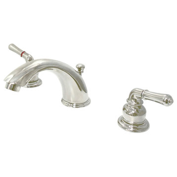 KB96X-P Widespread Bathroom Faucet With Retail Pop-Up, Polished Nickel