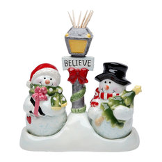 Snowman Salt and Pepper Shaker and Toothpick Holder Set
