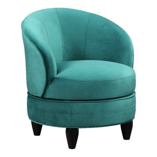 Sophia Swivel Accent Chair in Green Velvet Midcentury