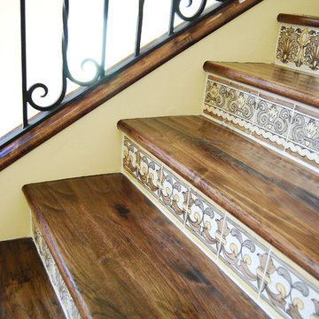 Custom Hand scraped Hickory Stairs