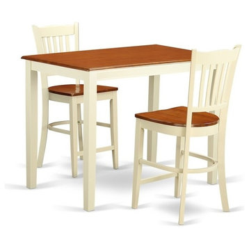 3-Piece Counter Height Pub Set, High Table And 2 Counter Height Chairs