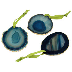 Asian Christmas Ornaments Blue Agate Holiday Ornament