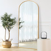 Arched Full Length Aluminium Metal Framed Wall-Mounted Mirror, Gold, 71"x24"