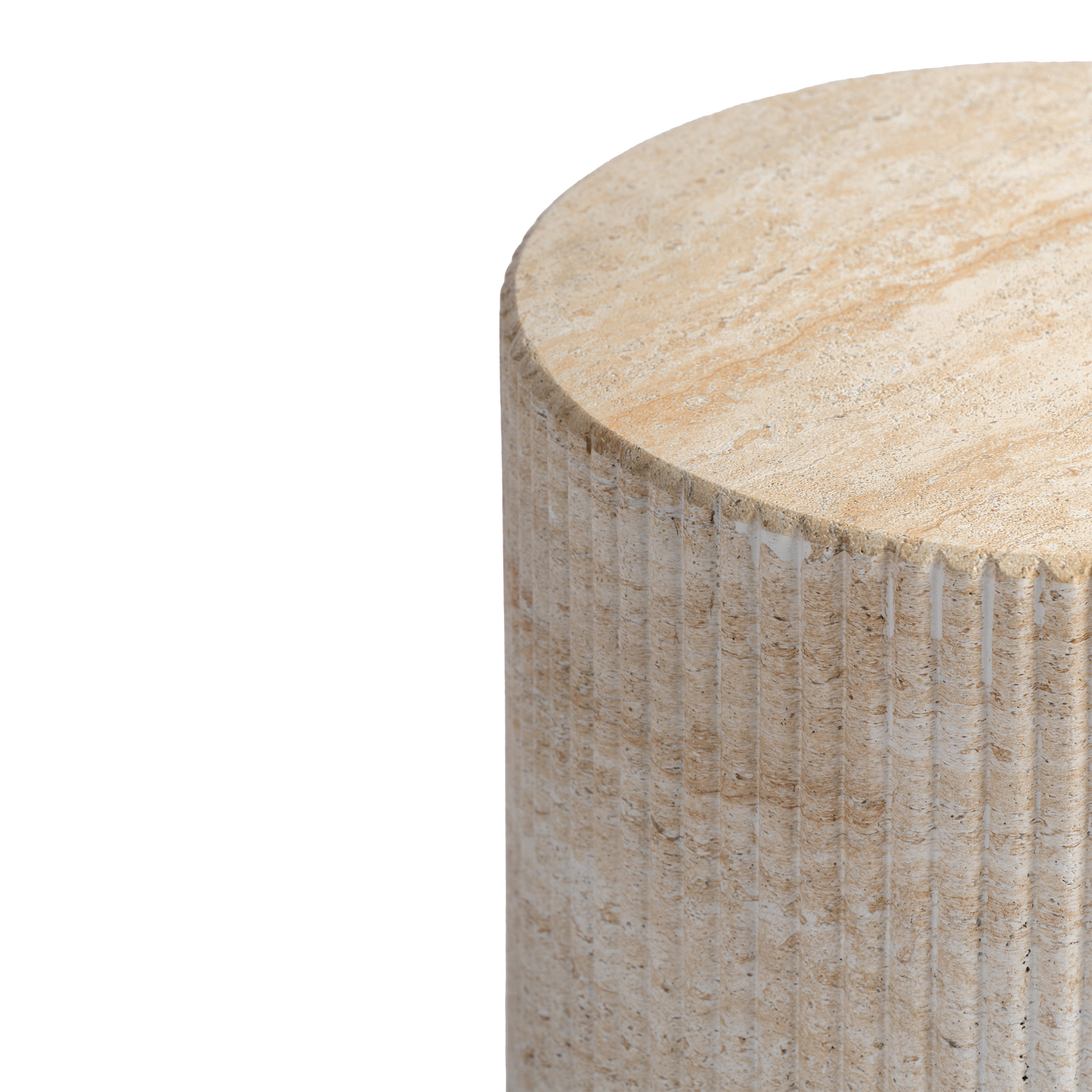 Studio London Maru Modern Travertine Effect Side Table for Stylish Home