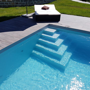 Beton- Folienbecken 10,00 x 4,00 x 1,50 m in hellgrau