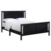 Olive & Opie Connelly Wood Reversible Panel Full Bed in Black/Vintage Walnut