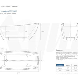 SPEC Aqua SOLATO 67" Free Standing Bathtub - Bathtubs