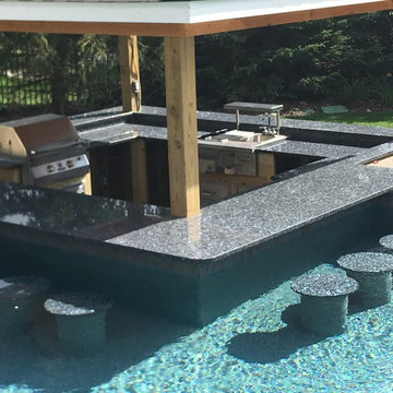 Outdoor Blue Pearl Granite Kitchen Countertops.