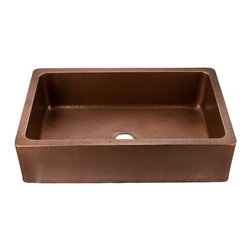 36" Copper Single Bowl Apron Farmhouse Sink - Kitchen Sinks