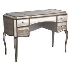 Horchow Mirrored Vanity Desk & Seat - Console Tables