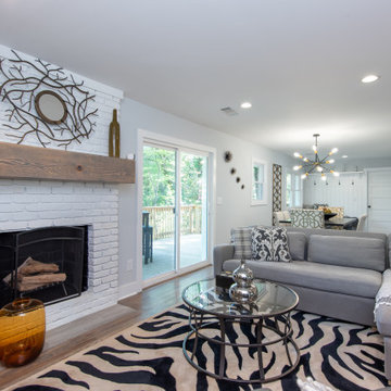 White Painted-Brick Fireplace Focal Point