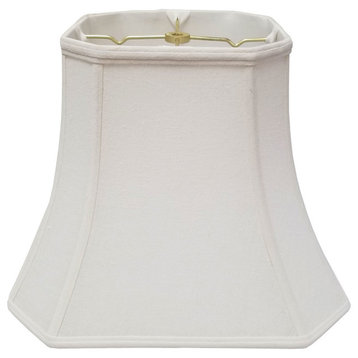Royal Designs Square Cut Corner Bell Lamp Shade, Linen White, 8x14x9.5