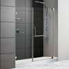 60in.  Frameless Shower Door 3/8in.  Clear Glass Chrome Hardware with White Base