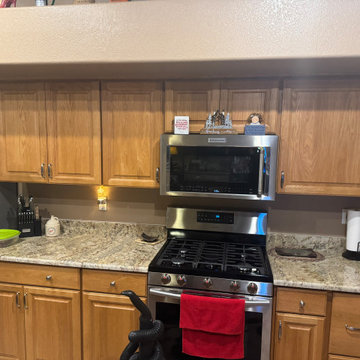 Cabinet Reface With Color-Matched Stain