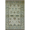 New Floral Design Ivory Oushak Veg Dyed 4'x6' HandKnotted Wool Turkish Rug H5608