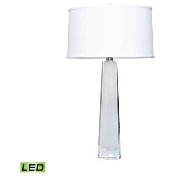 Dimond Crystal Faceted Column LED Table Lamp, Clear