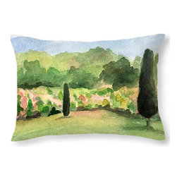 Green Pink French Country Vineyard Decorative Pillows - Decorative Pillows