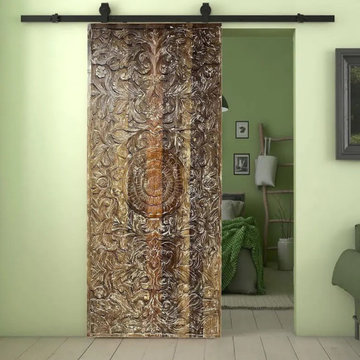 Lotus Mandala Lattice Carved Door – A Statement of Wellness Beauty